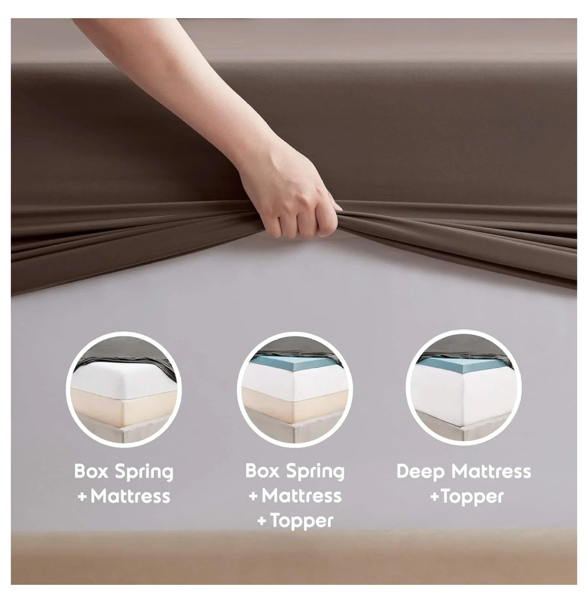 Chocolate Brown 3 Piece Twin Bed Sheets Set N491198