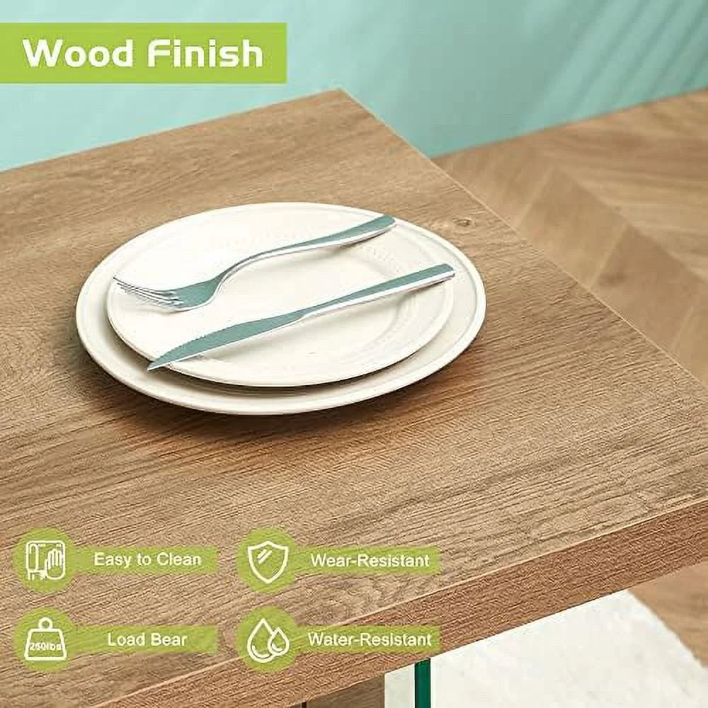 White High Glossy 55 inches Rectangular Dining Table D724896