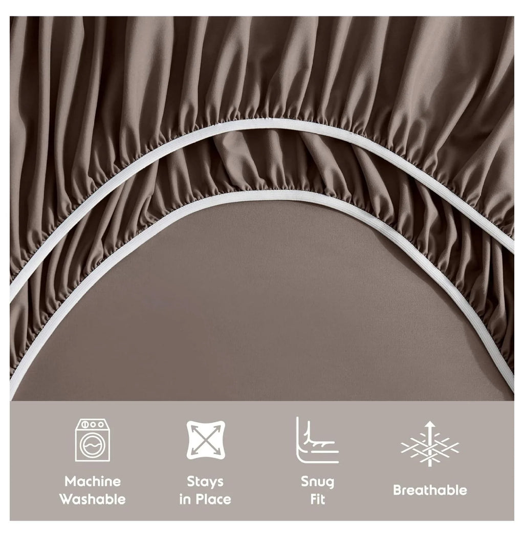 Chocolate Brown 3 Piece Twin Bed Sheets Set N491198