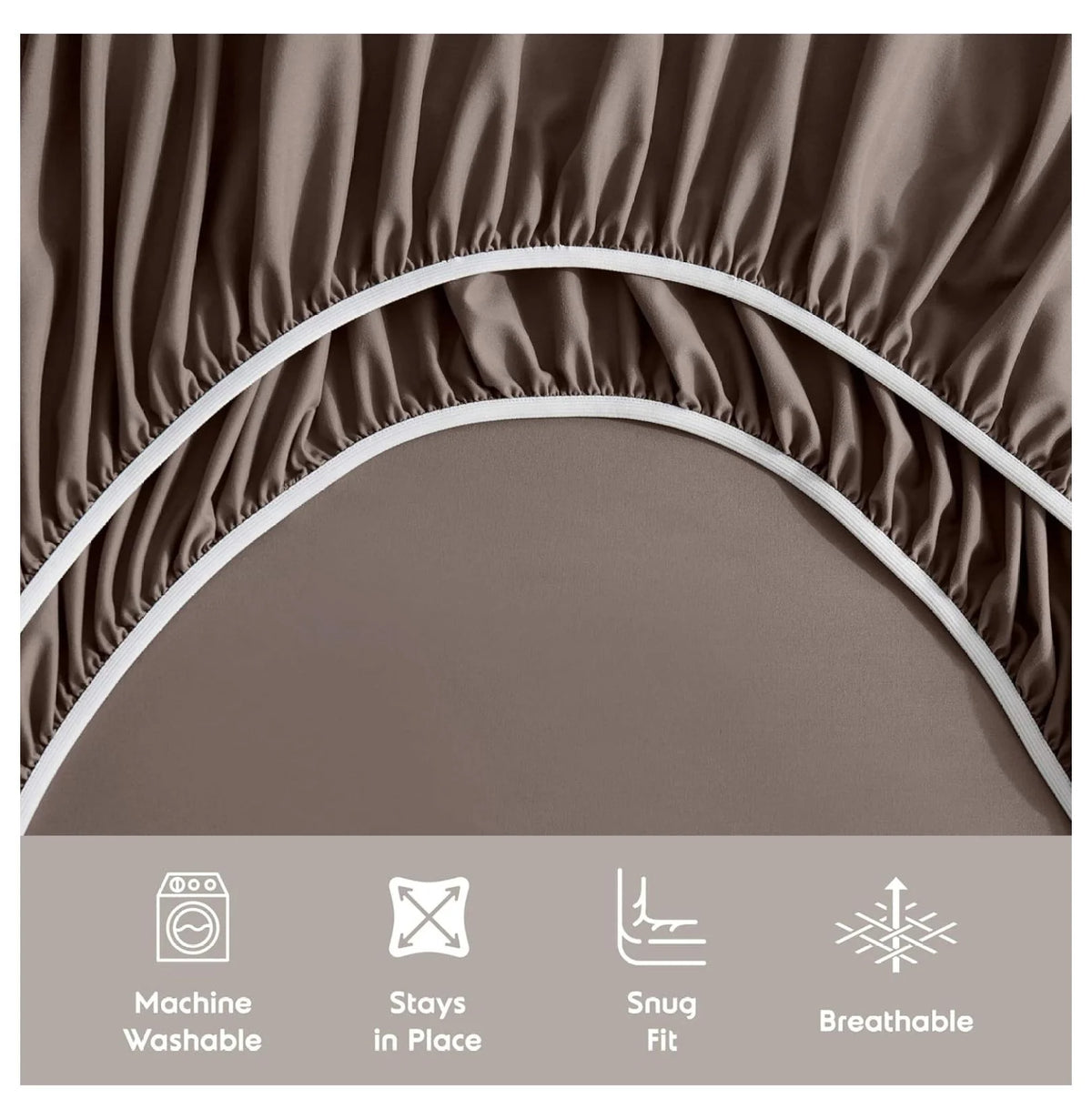 Chocolate Brown 3 Piece Twin Bed Sheets Set N491198