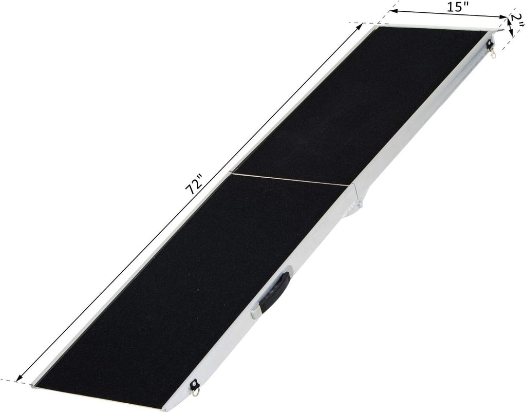 72" Portable Bi-Fold Pet Ramp with Safety Lock and Carry Handle W1962