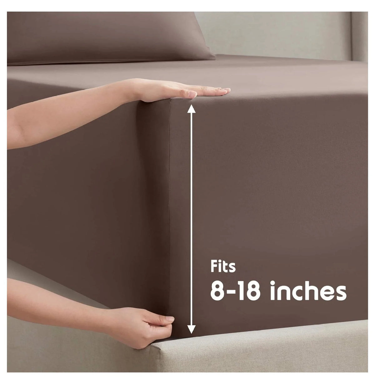 Chocolate Brown 3 Piece Twin Bed Sheets Set N491198