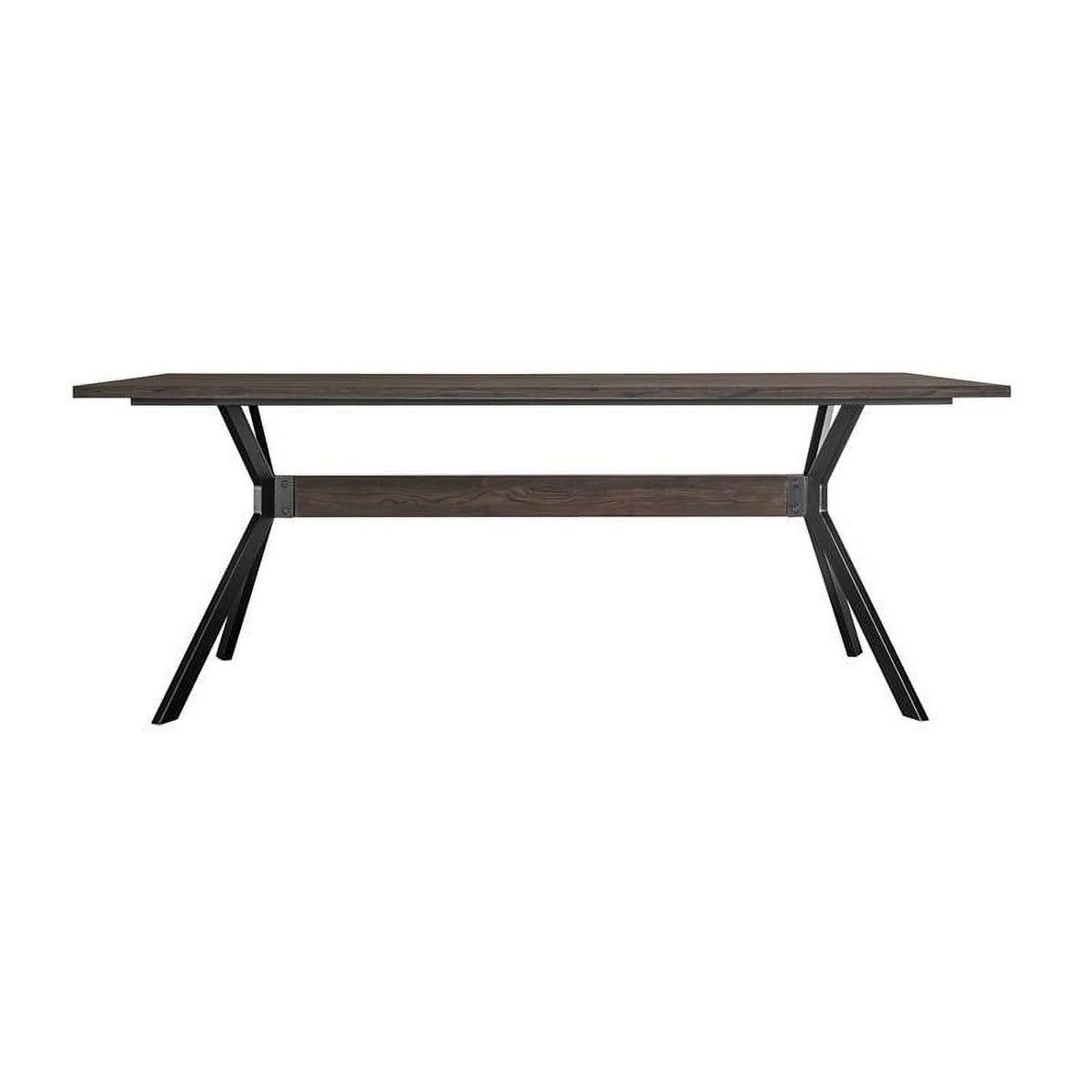 Rustic Oak Wood Trestle Base Dining Table D30692
