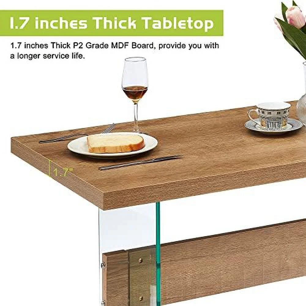 White High Glossy 55 inches Rectangular Dining Table D724896