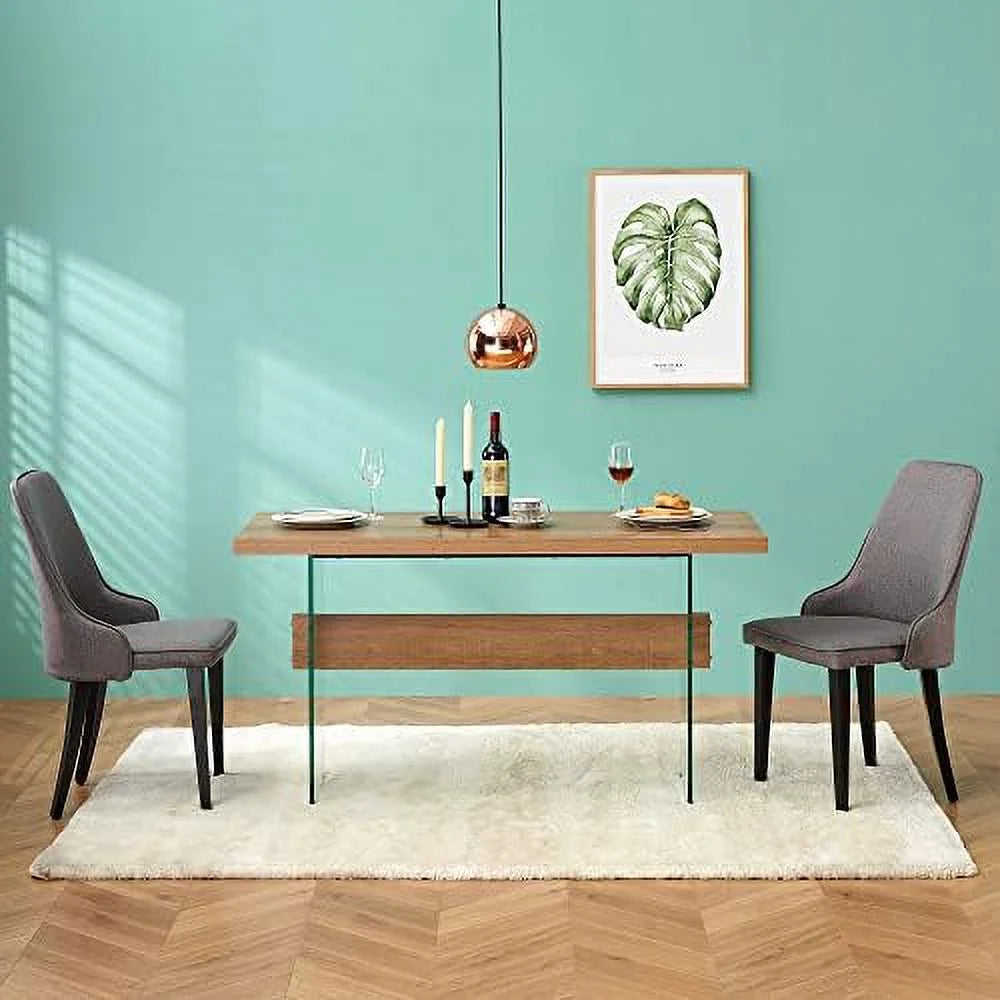 White High Glossy 55 inches Rectangular Dining Table D724896