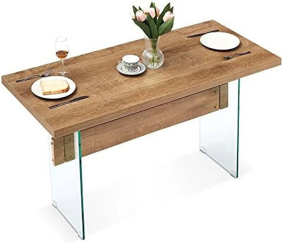 White High Glossy 55 inches Rectangular Dining Table D724896