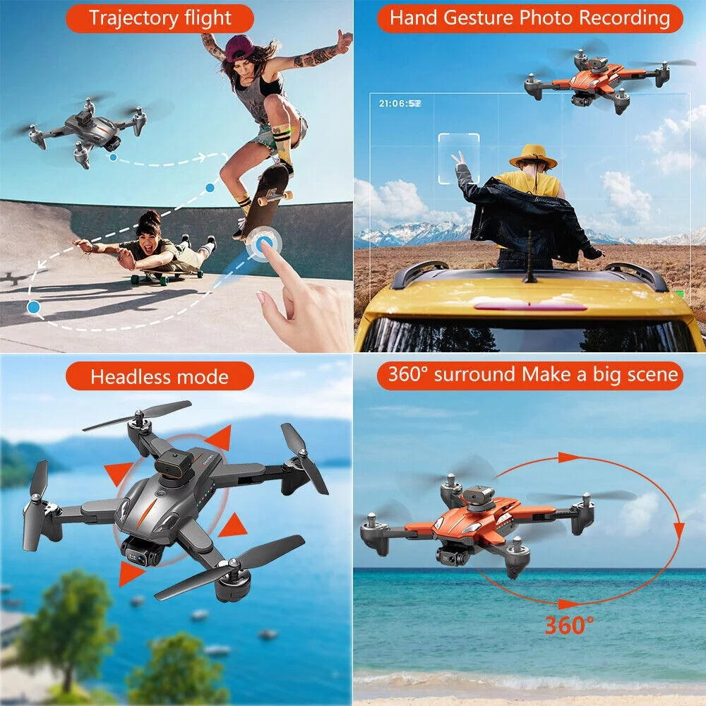 Orange Foldable 8K Dual Camera Drone C46195