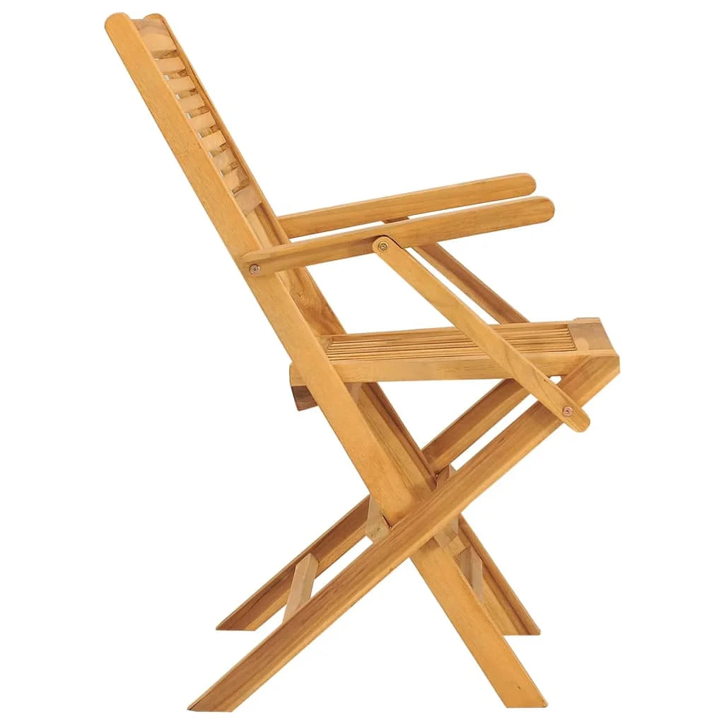 Solid Wood Teak Folding Patio Chairs, Pack of 2 L8578