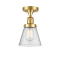 Semi Flush Mount Cone Light Fixture Satin Gold A852