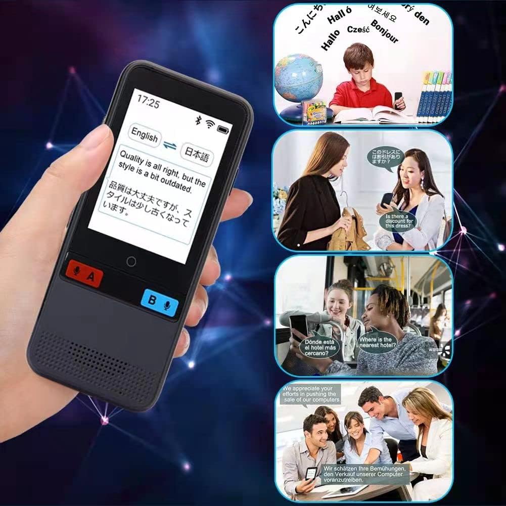 Gold 2.4 Inch Touch Screen Two Way Instant Translator Device Pack of 2 N2678