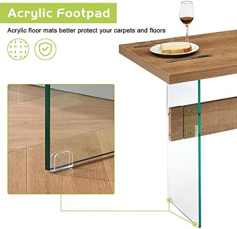 White High Glossy 55 inches Rectangular Dining Table D724896