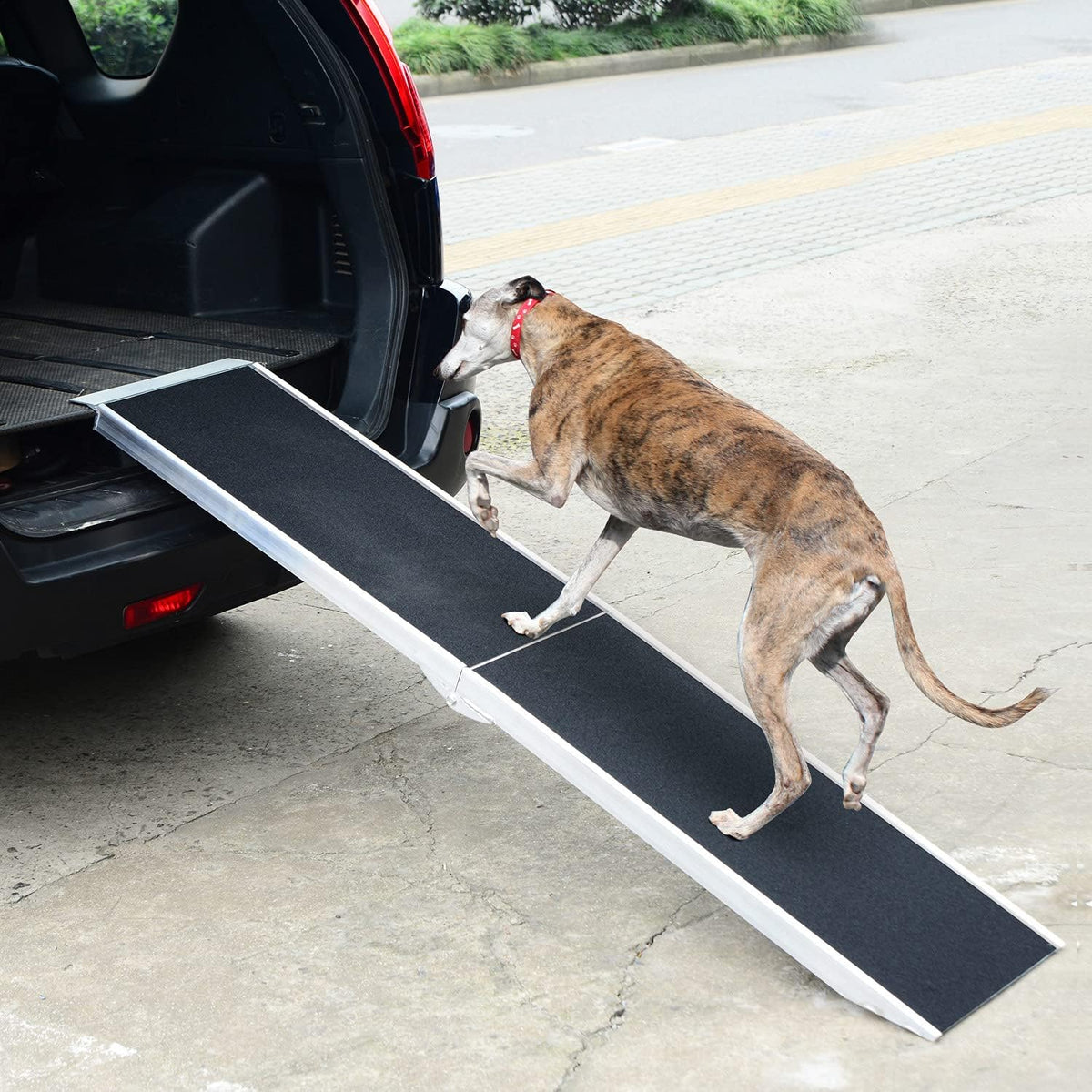 72" Portable Bi-Fold Pet Ramp with Safety Lock and Carry Handle W1962