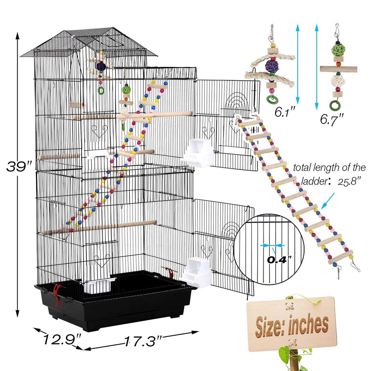 39 inch Bird Cage with Stand A316302