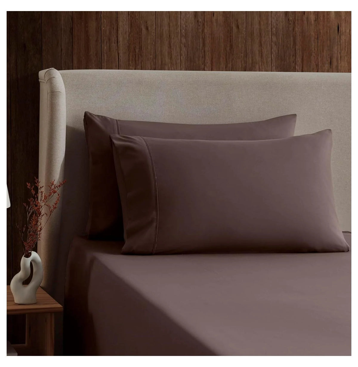 Chocolate Brown 3 Piece Twin Bed Sheets Set N491198