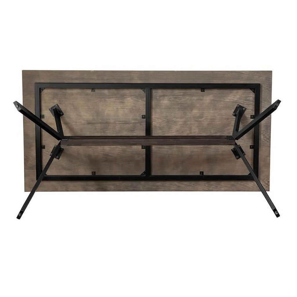 Rustic Oak Wood Trestle Base Dining Table D30692
