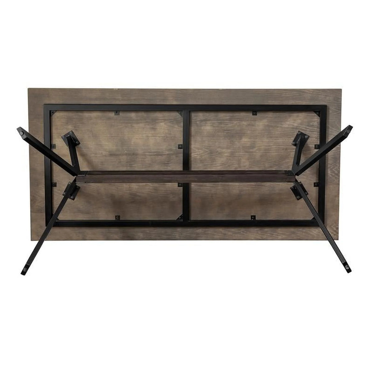 Rustic Oak Wood Trestle Base Dining Table D30692