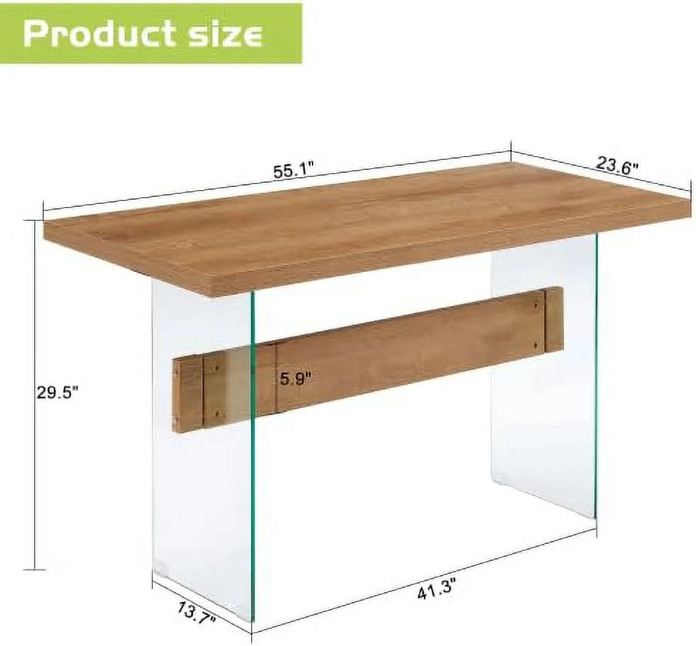 White High Glossy 55 inches Rectangular Dining Table D724896