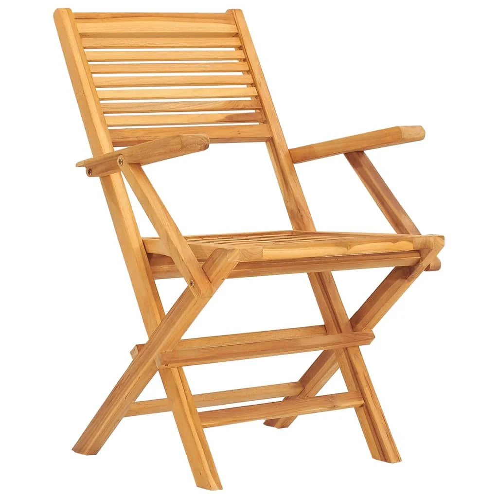 Solid Wood Teak Folding Patio Chairs, Pack of 2 L8578