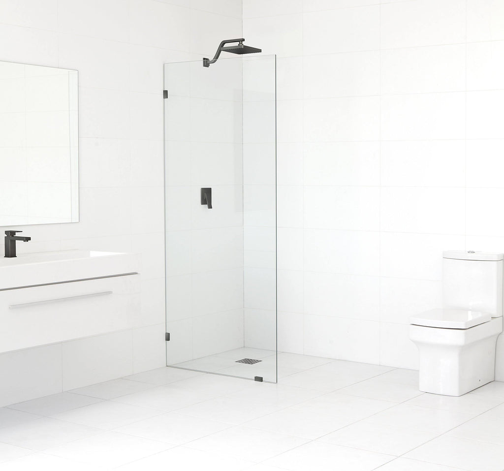 26.5x22 x 78x22 Frameless Fixed Glass Panel Oil Rubbed Bronze L6421