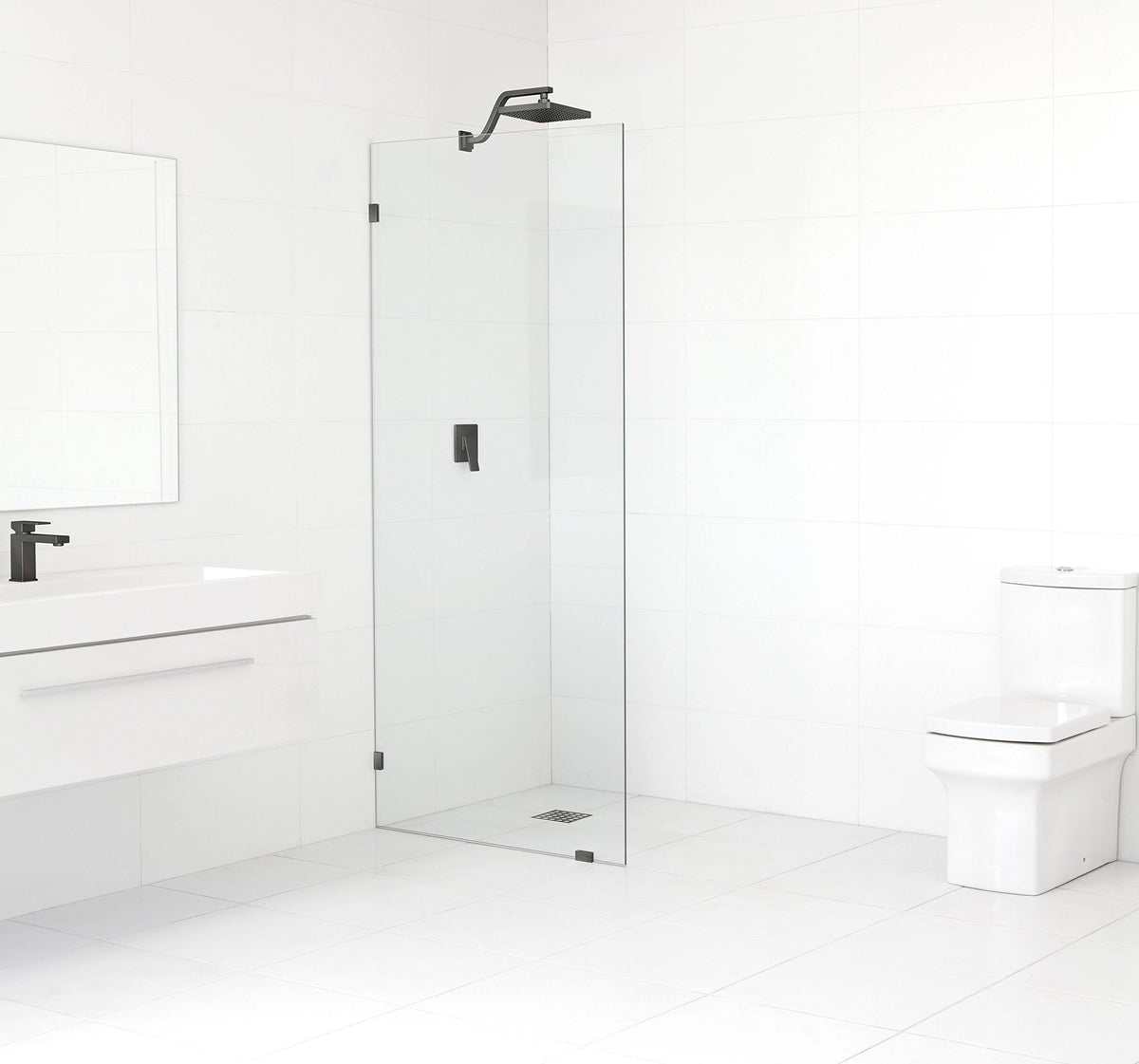 26.5x22 x 78x22 Frameless Fixed Glass Panel Oil Rubbed Bronze L6421